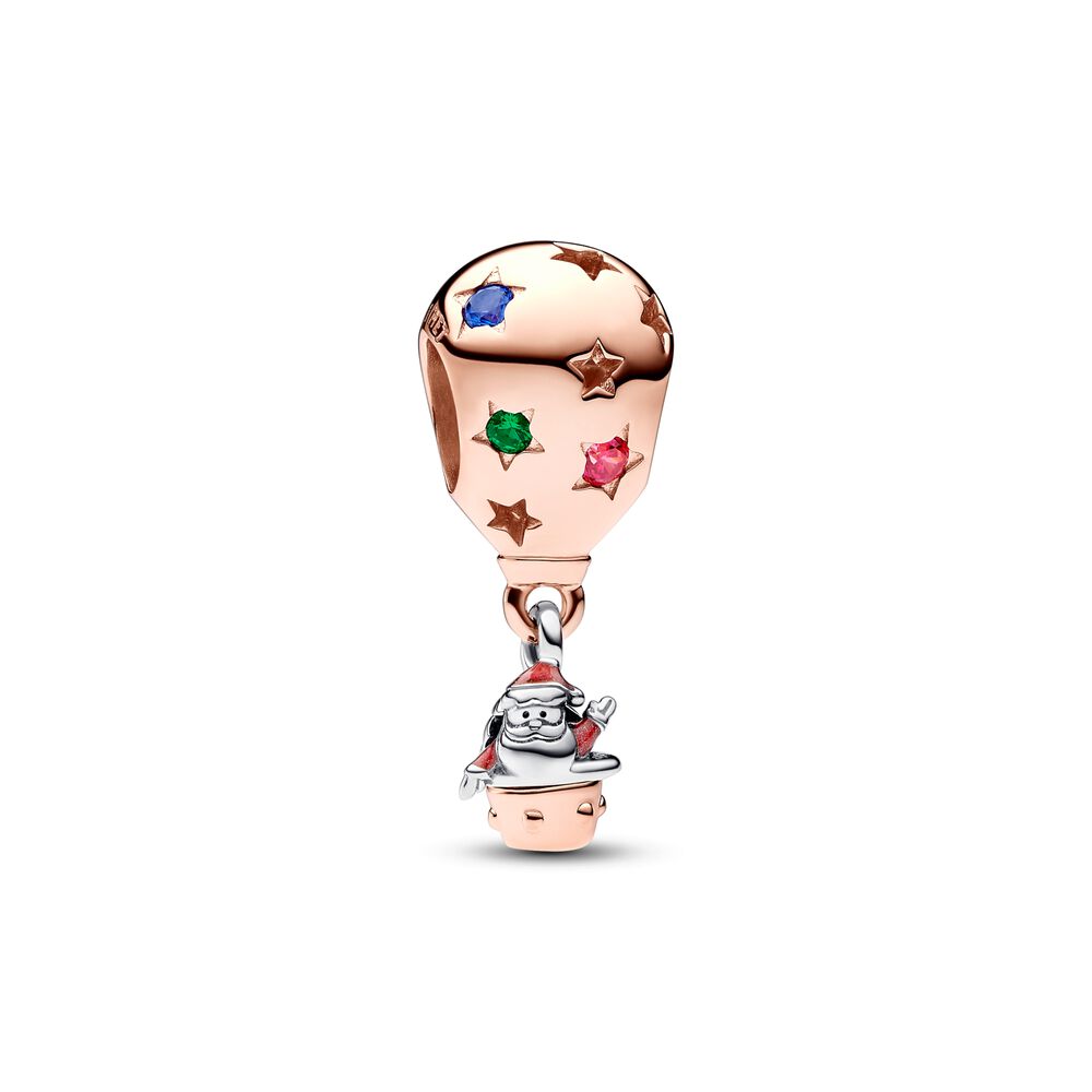FINAL SALE - Pandora Two-tone Santa Claus in Hot Air Balloon Charm