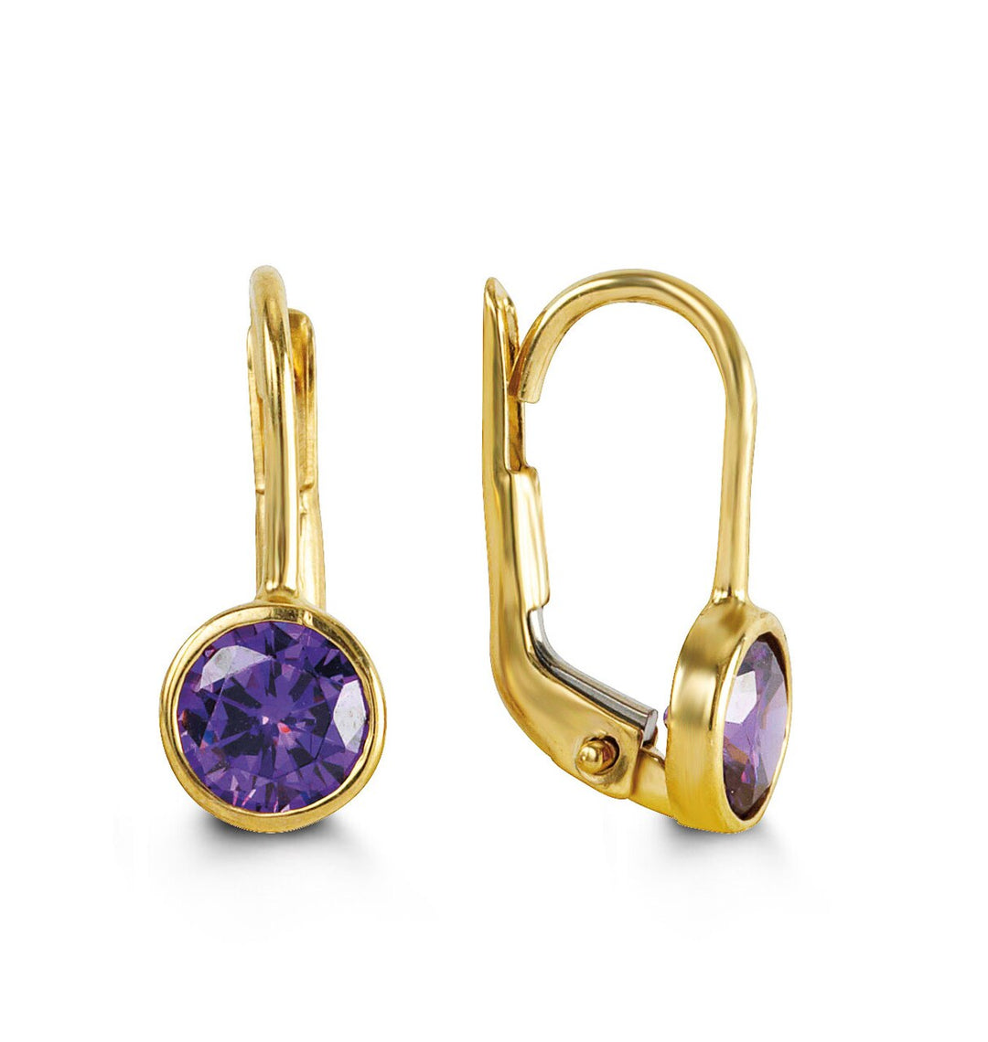 Bella 10K February Birthstone Earrings