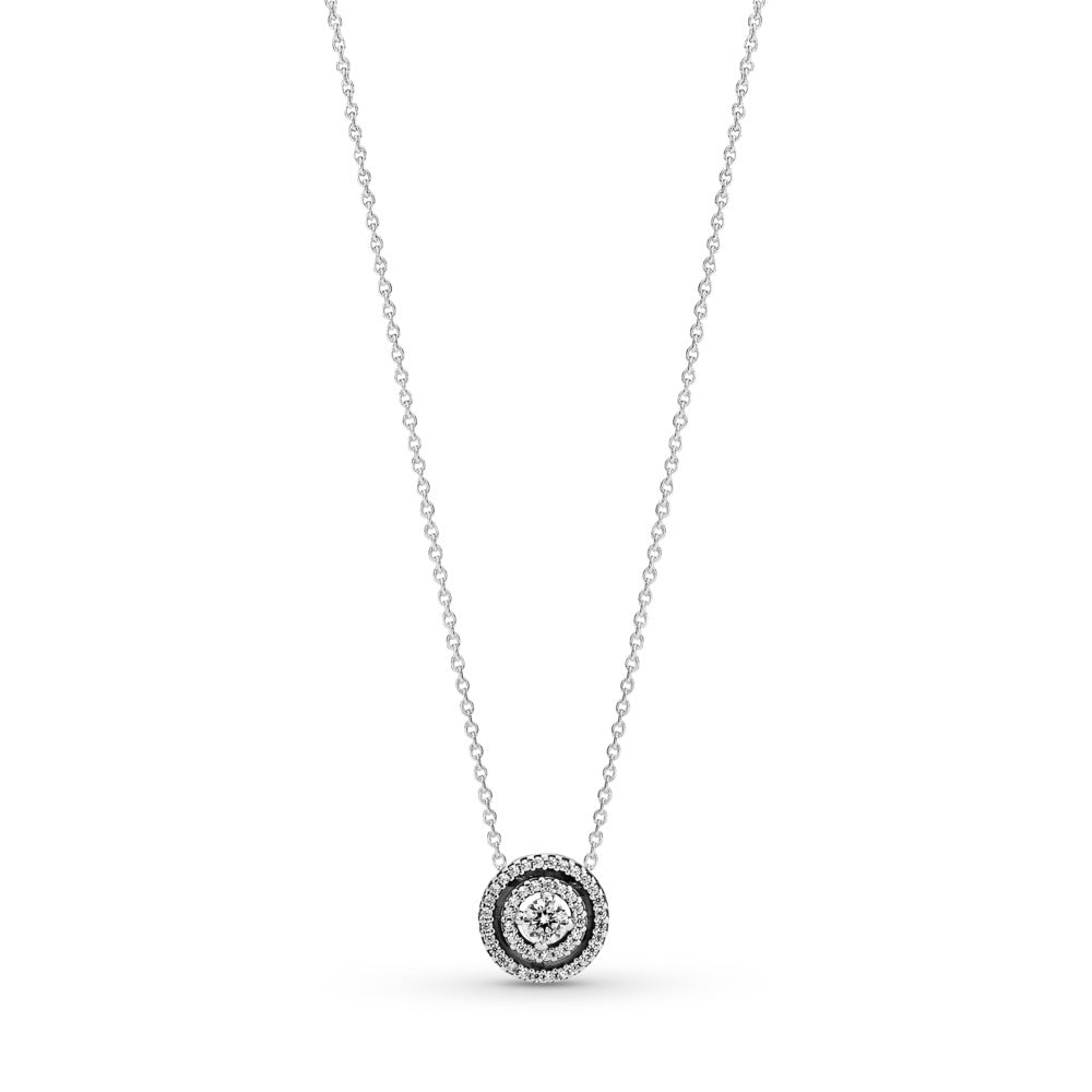 FINAL SALE - Pandora Sparkling Double Halo Collier Necklace, 17.7 inch