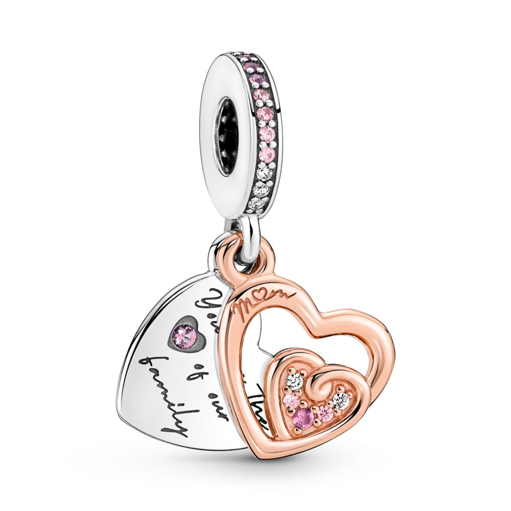 Pandora Entwined Infinite Hearts Double Dangle Charm