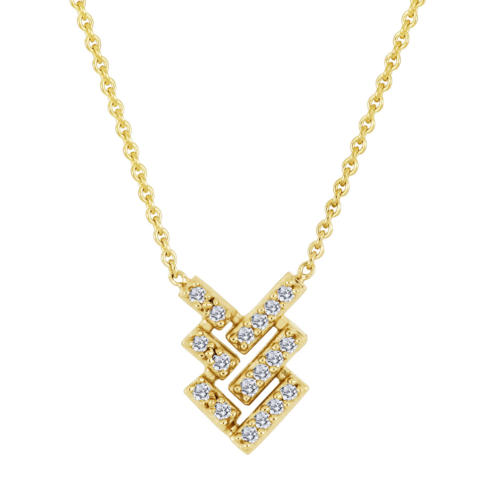 10 Karat Chevron Diamond Pendant, 0.07 TDW