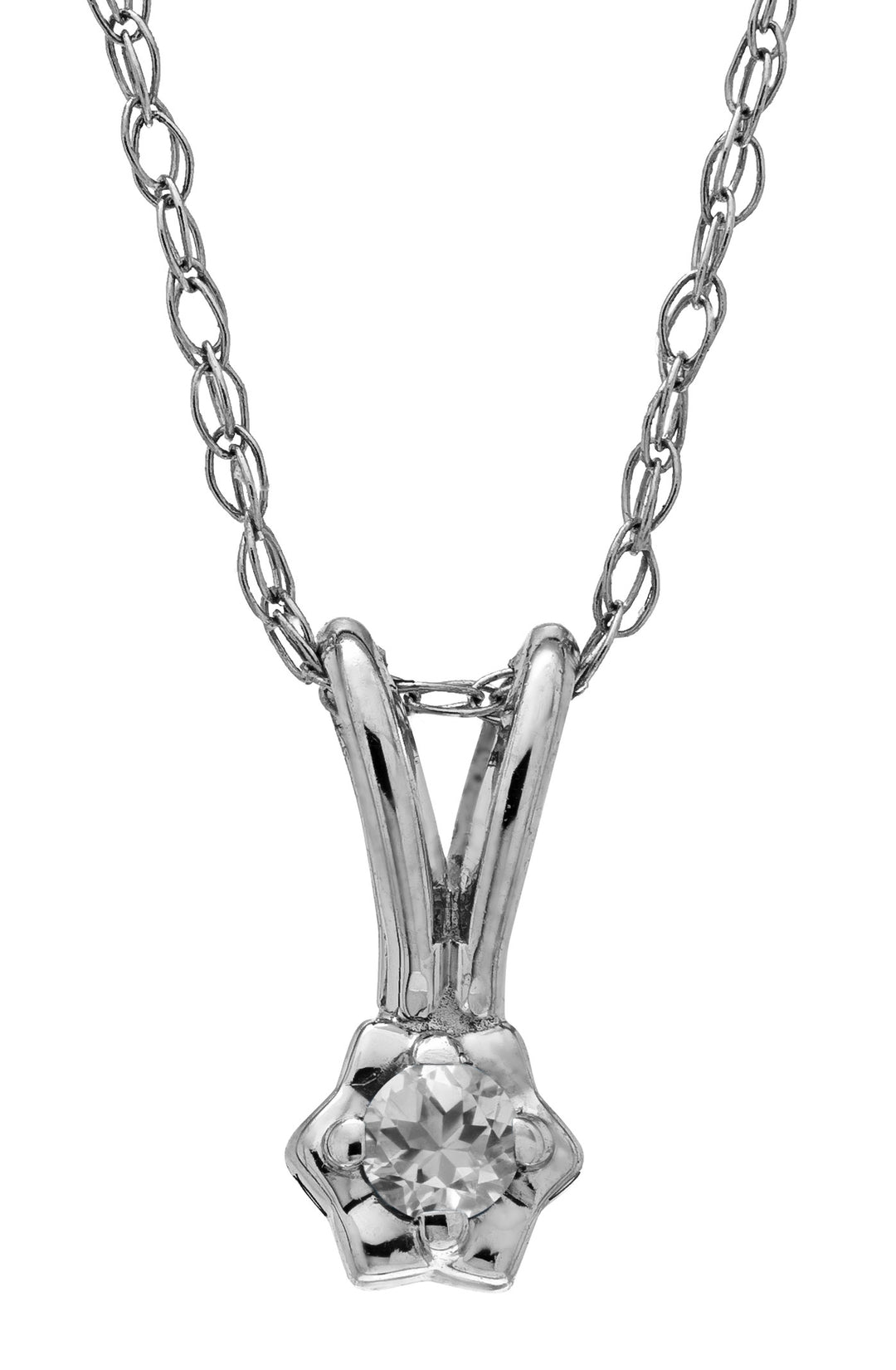 Sterling Silver Child's April Birthstone Pendant