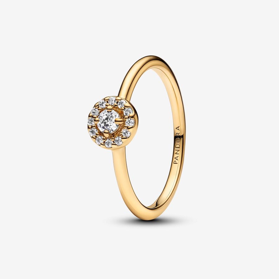 Pandora Round Pave Halo Ring, Size 7