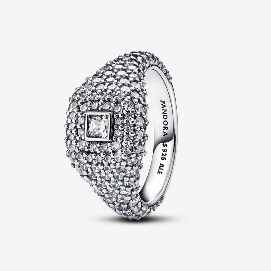 Pandora Pavé Square Cocktail Ring, Size 7.5