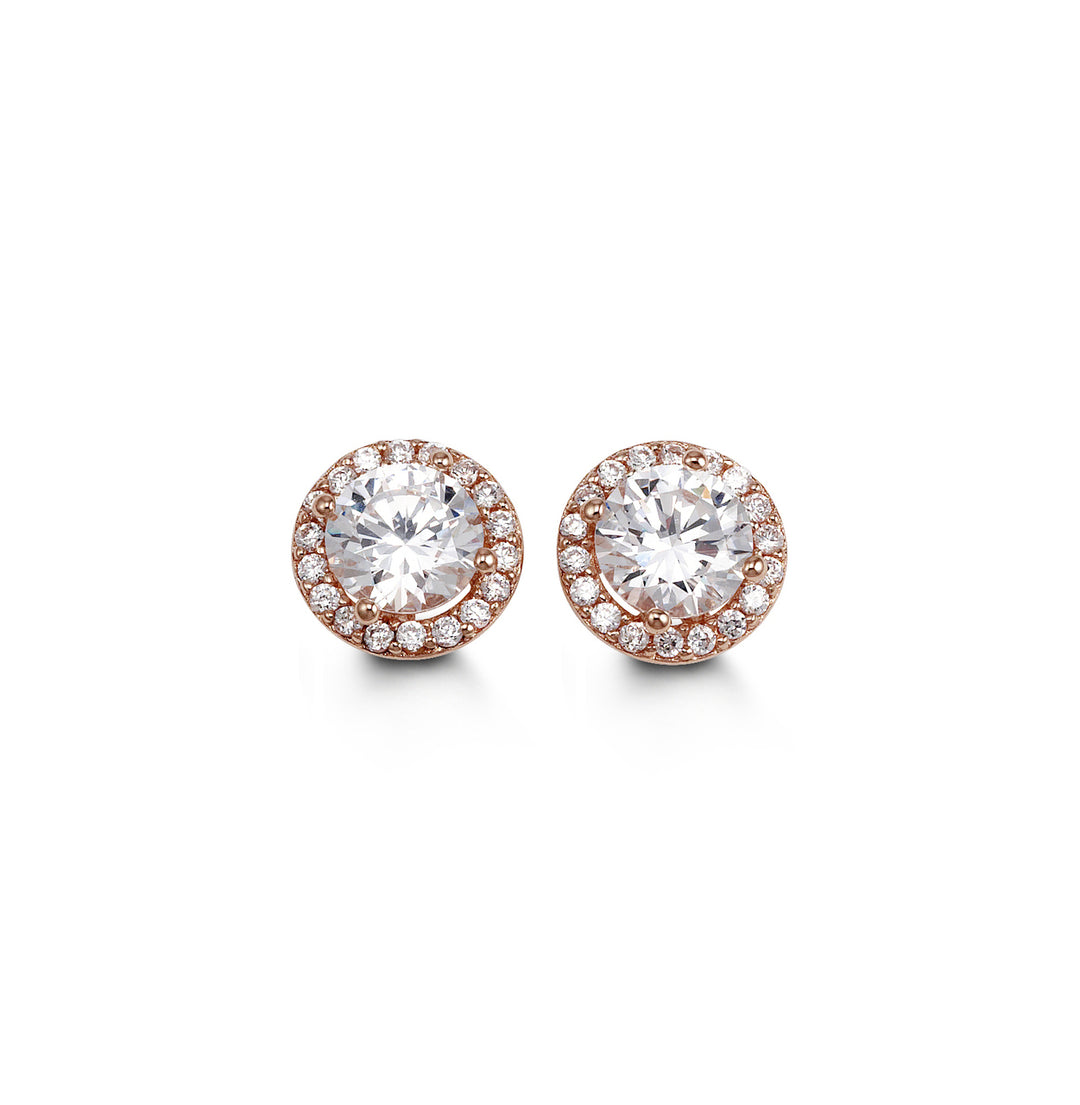 10K Halo Stud Earrings