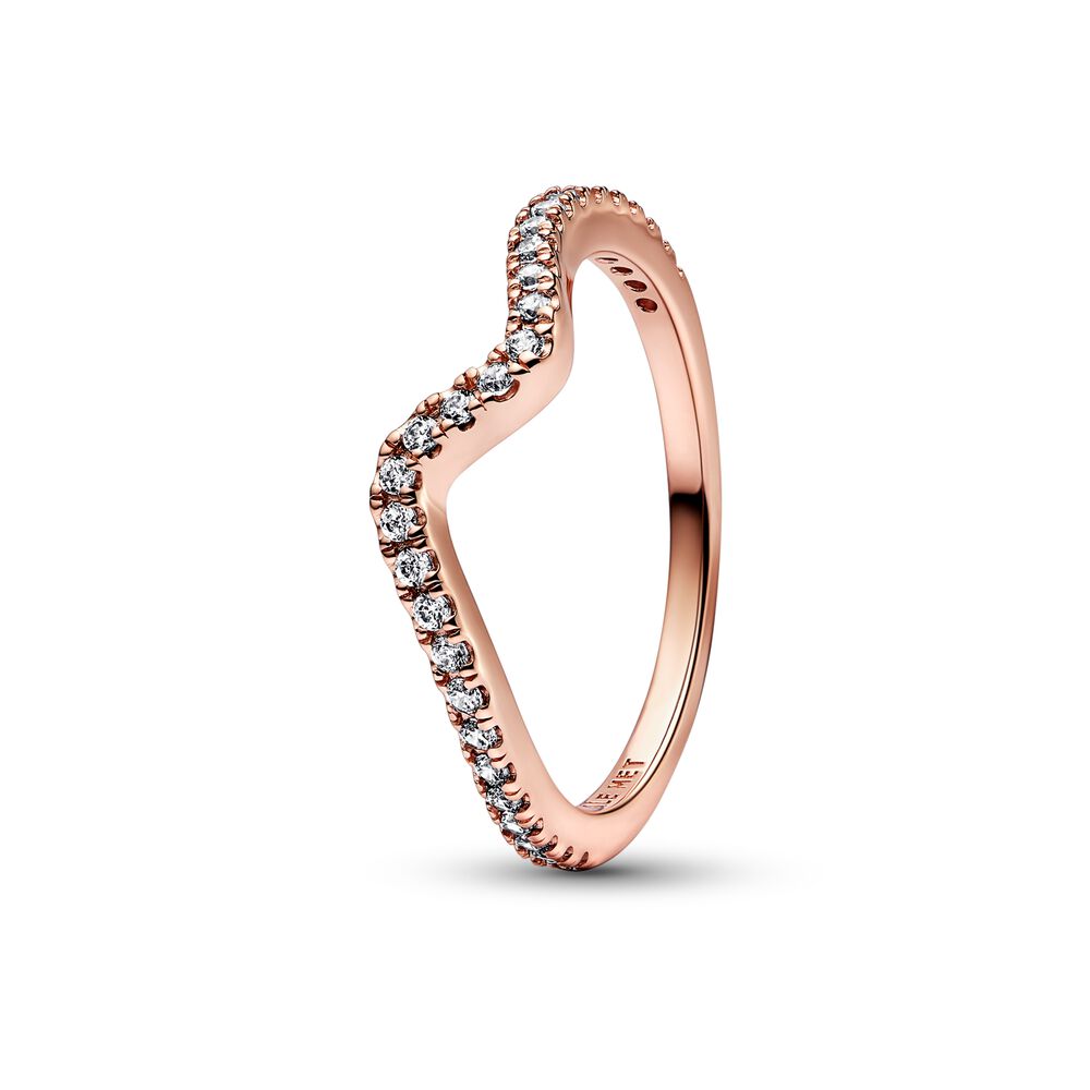 FINAL SALE- Pandora Sparkling Wave Ring, Size 7.5