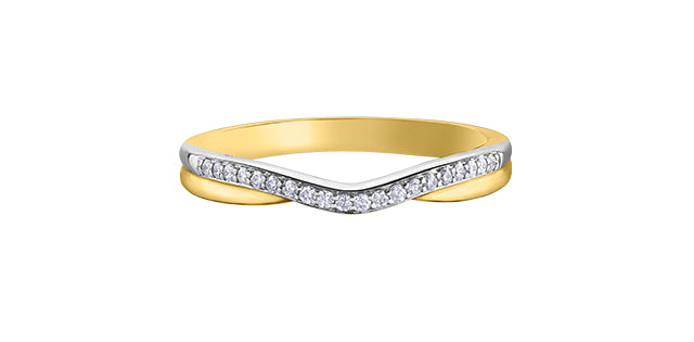 10K Yellow Gold Diamond Band, 0.10TDW