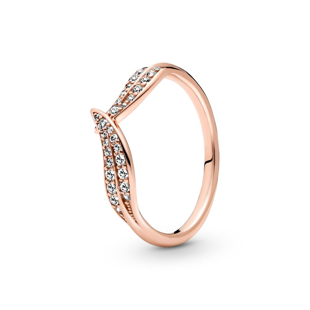 FINAL SALE - Pandora Sparkling Leaves Ring, size 5.0