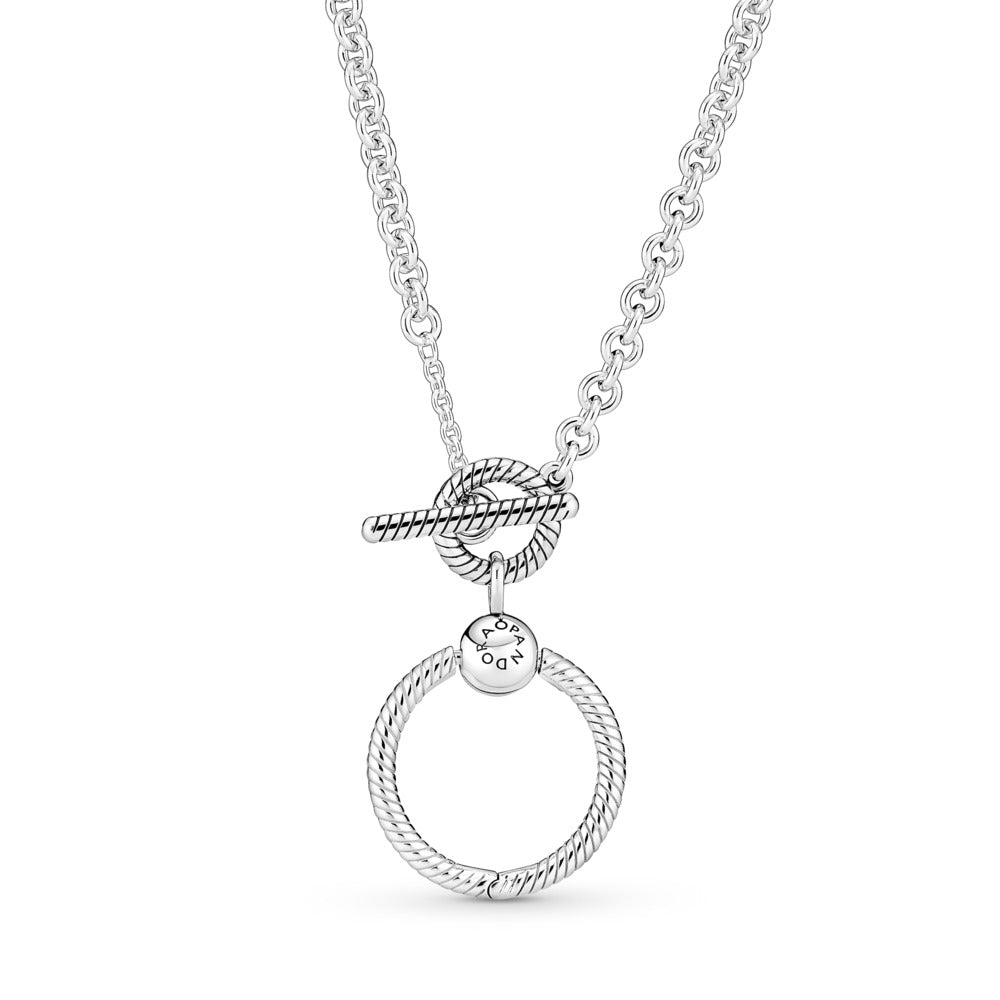 Pandora Moments O Pendant T-bar Necklace, 19.7"