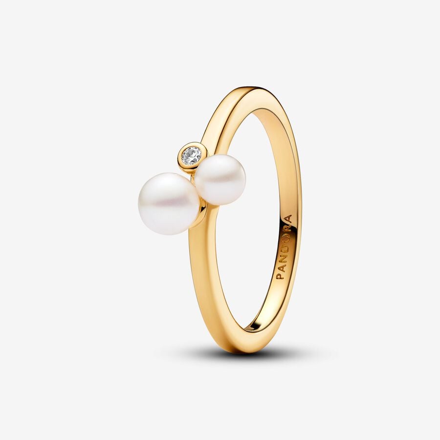 Pandora Duo Treated Freshwater Cultured Pearls Ring, Size 7