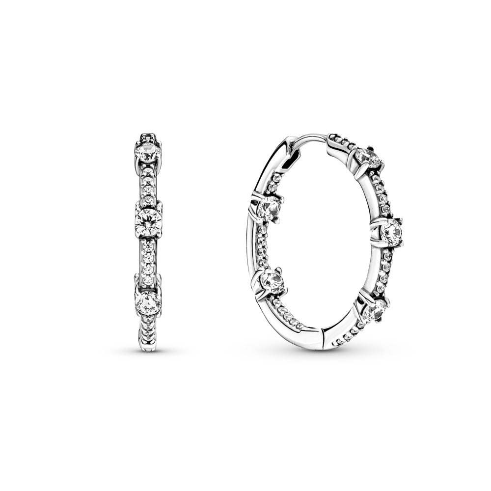 FINAL SALE - Pandora Sparkling Pavé Bars Hoop Earrings