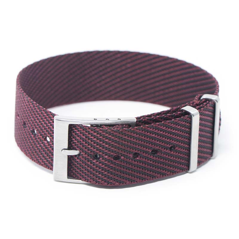 Weaved nato strap Burgundy 22m