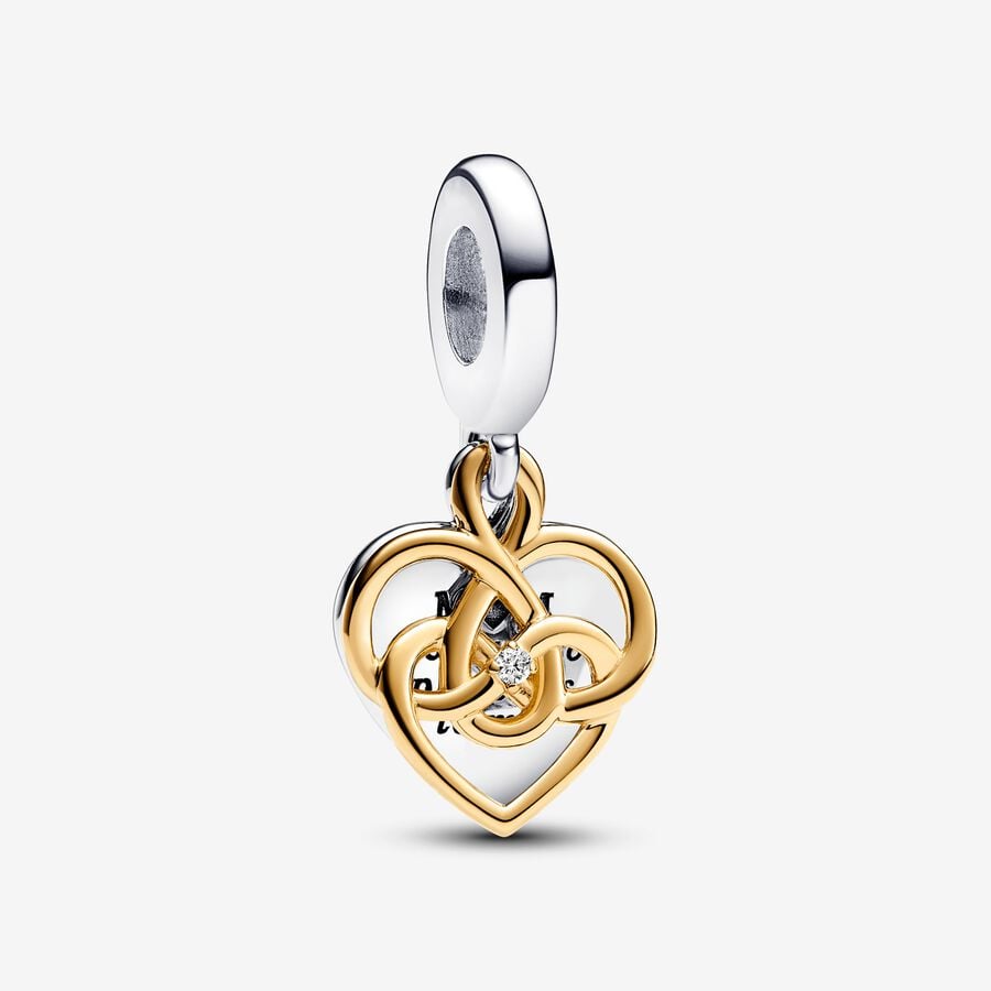 Pandora Lab-grown Diamond Engravable Mum Double Dangle Charm