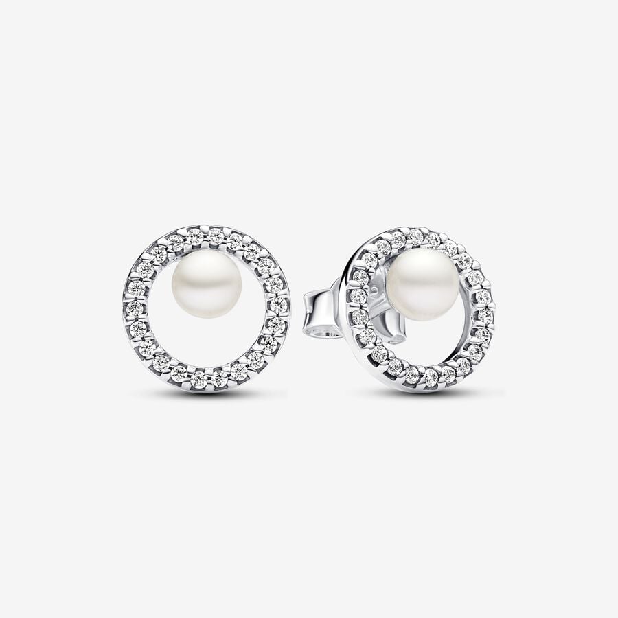 Pandora Sterling Silver Pearl Stud Earrings