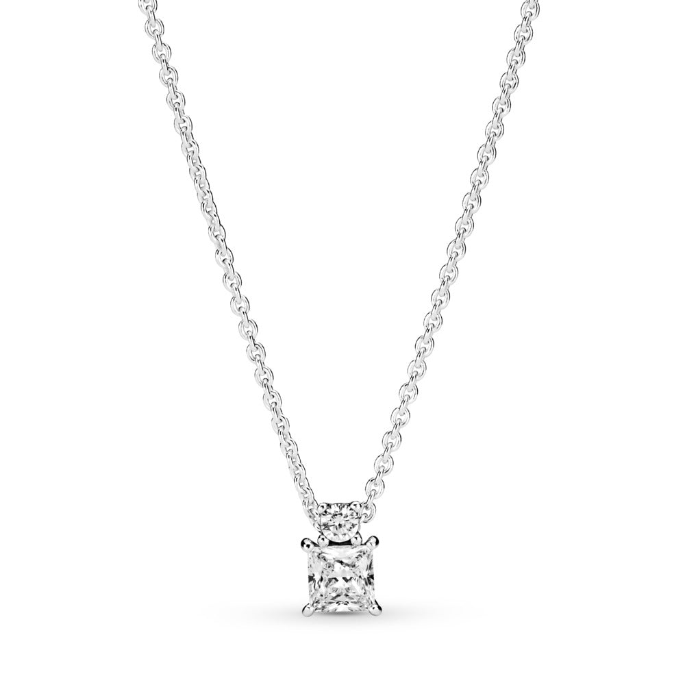 Pandora Sparkling Collier Round & Square Pendant Necklace