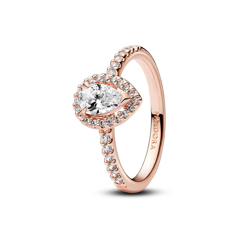 FINAL SALE - Pandora Sparkling Pear Halo Ring, Size 7