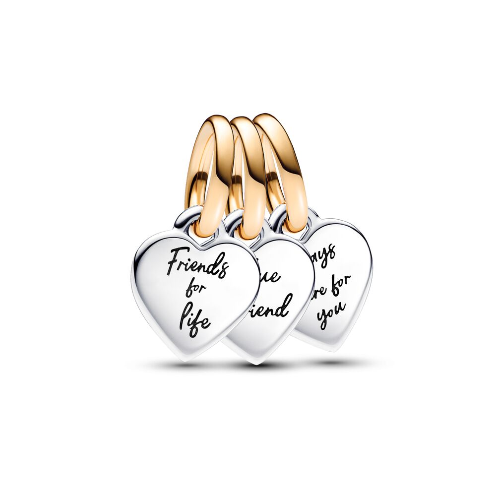 Pandora Two-tone Splittable Friendship Triple Dangle Charm