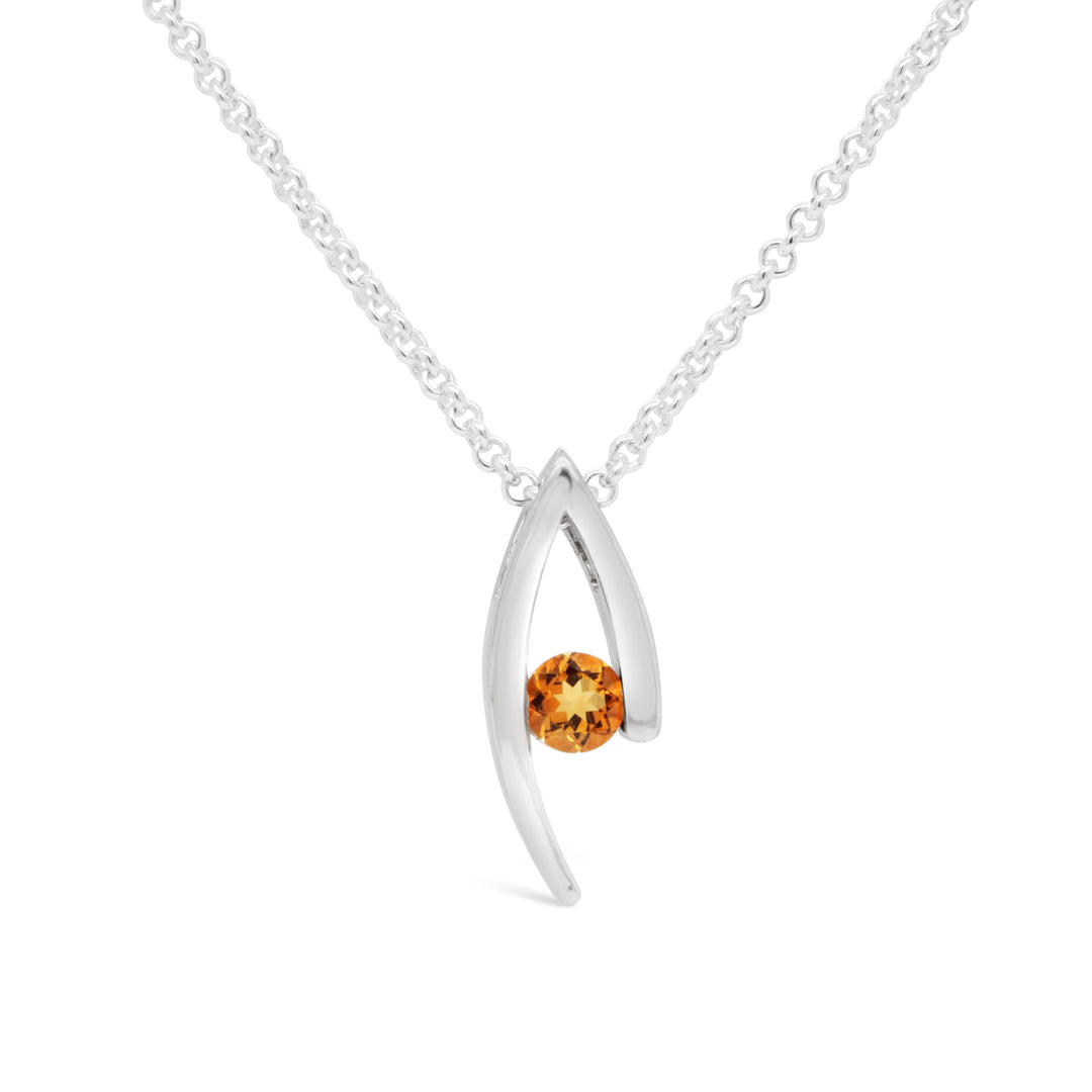 Double Curve Birthstone Pendant, November