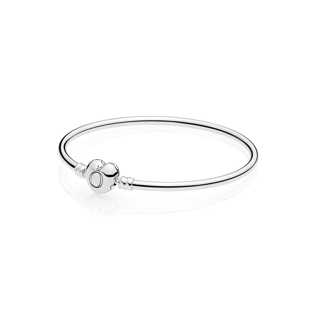 Pandora Moments Heart Clasp Bangle, 8.3"