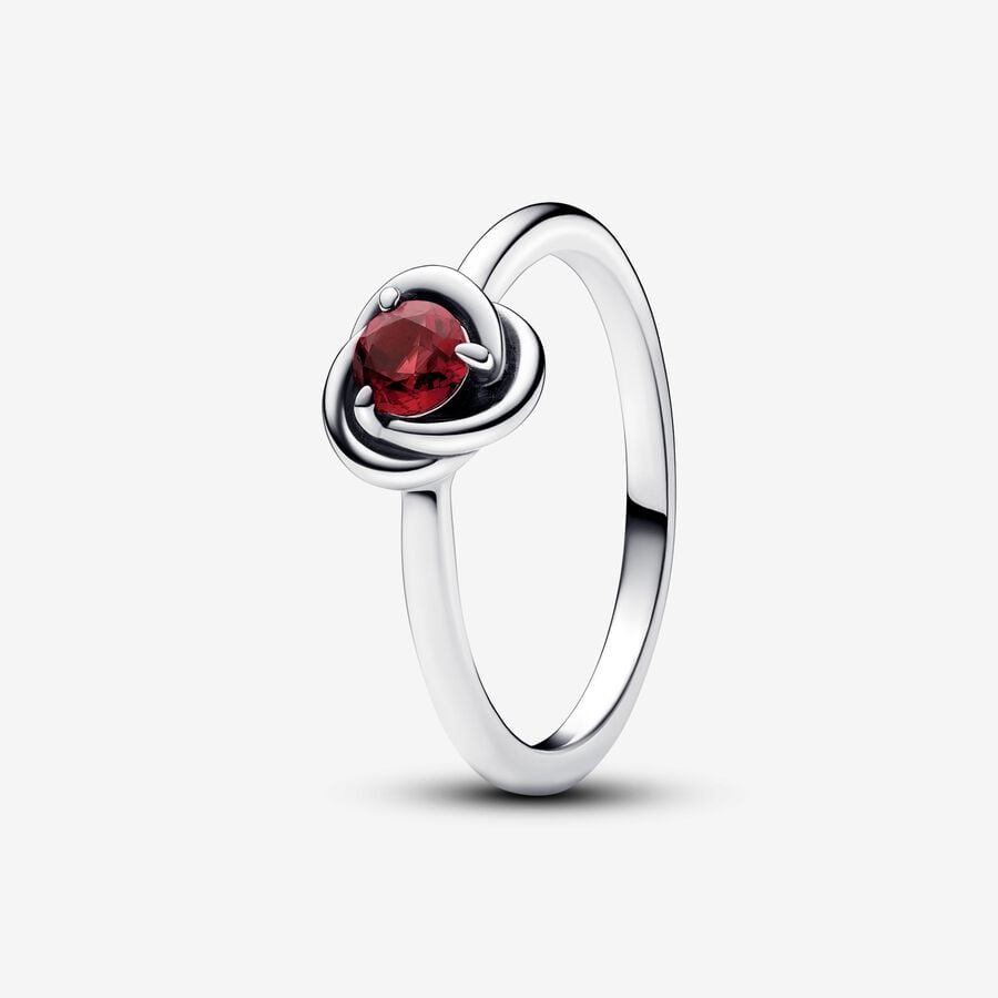FINAL SALE - Pandora July True Red Eternity Circle Ring, Size 7