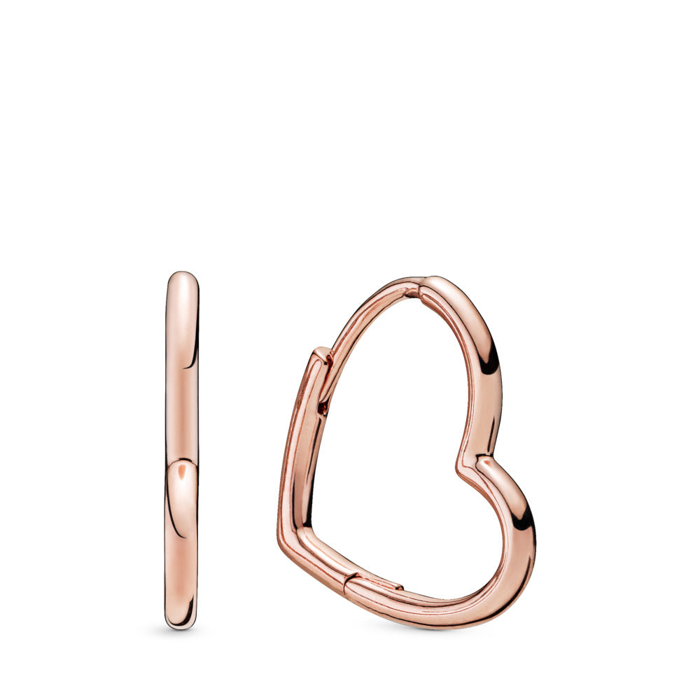 Pandora Asymmetric Heart Hoop, Small
