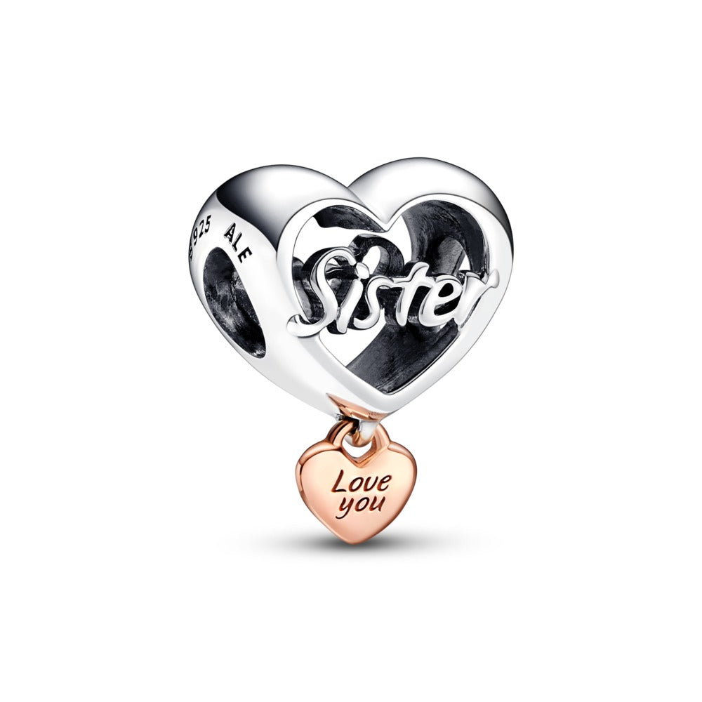 FINAL SALE - Pandora Love You Sister Heart Charm