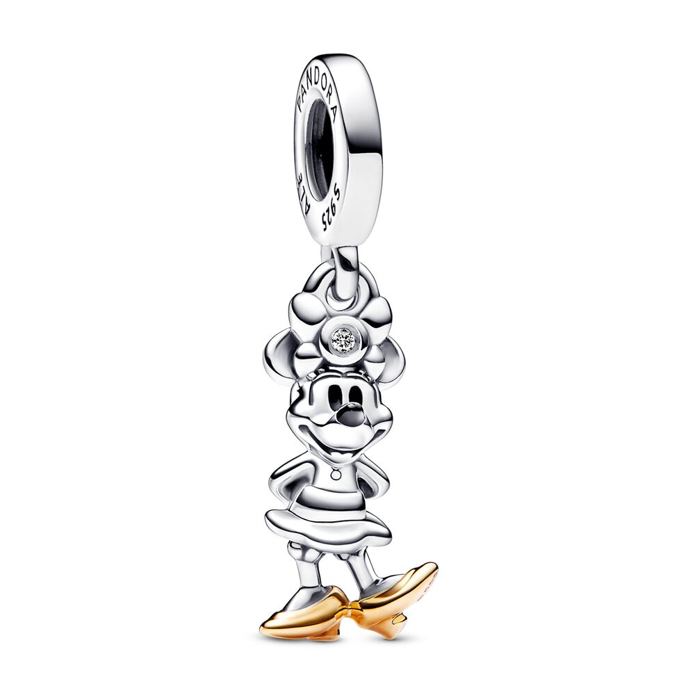 FINAL SALE - Disney 100th Anniversary Minnie Mouse Dangle Charm 0.009 ct tw Lab-created Diamond Charm