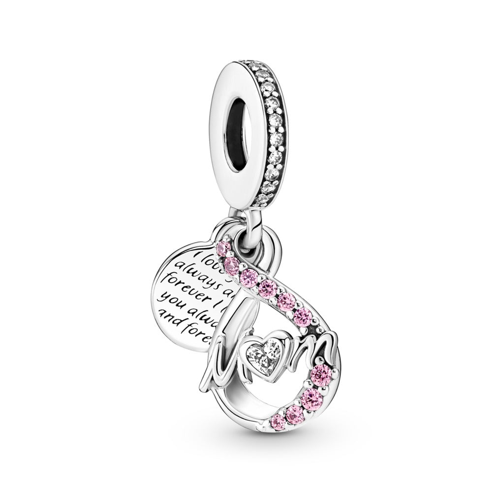 FINAL SALE - Pandora Mom Infinity Pavé Double Dangle Charm