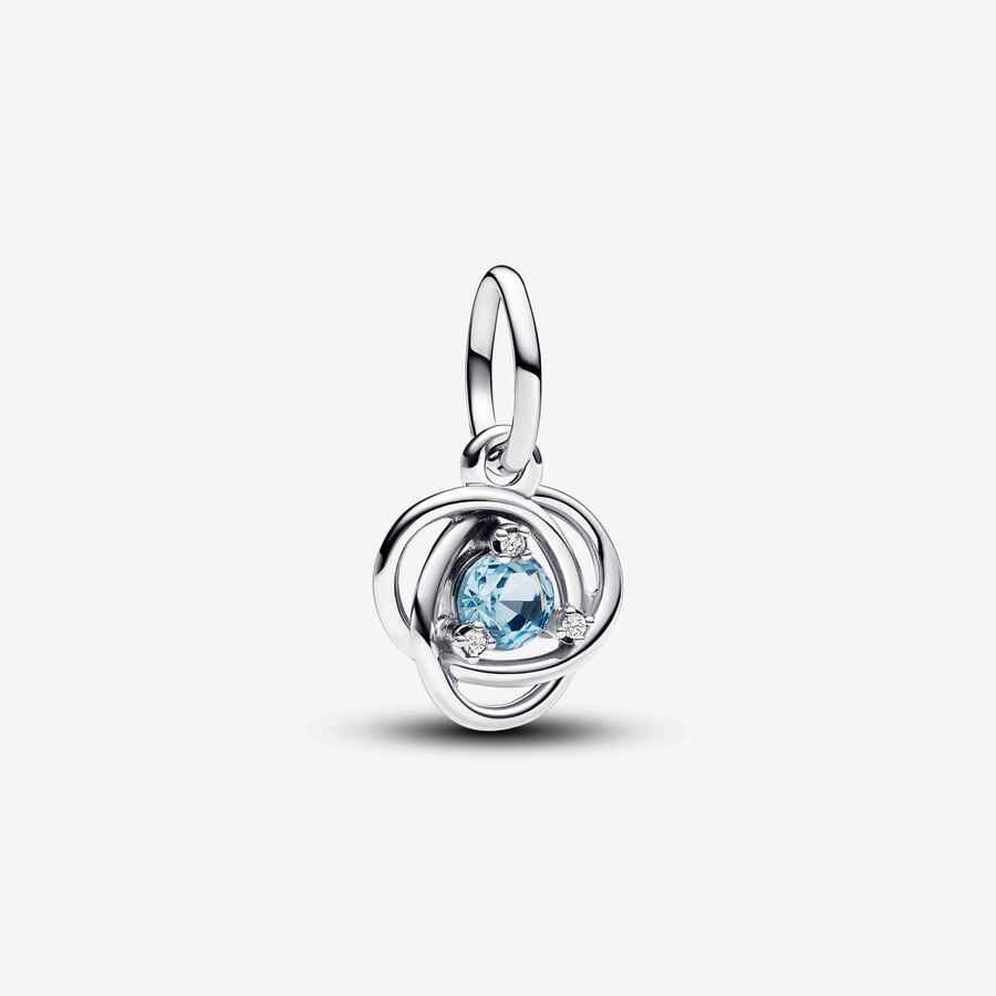 Pandora March Sea Aqua Blue Eternity Circle Dangle Charm