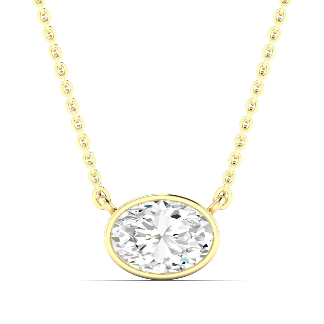 Everlee 14K Oval Lab-Grown Necklace, 0.50 TDW