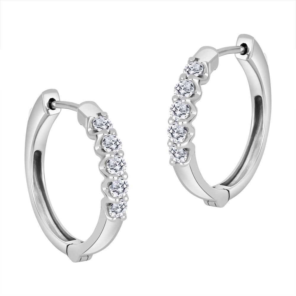 14K Lab Grown Diamond Hoop Earrings, 0.50 TDW
