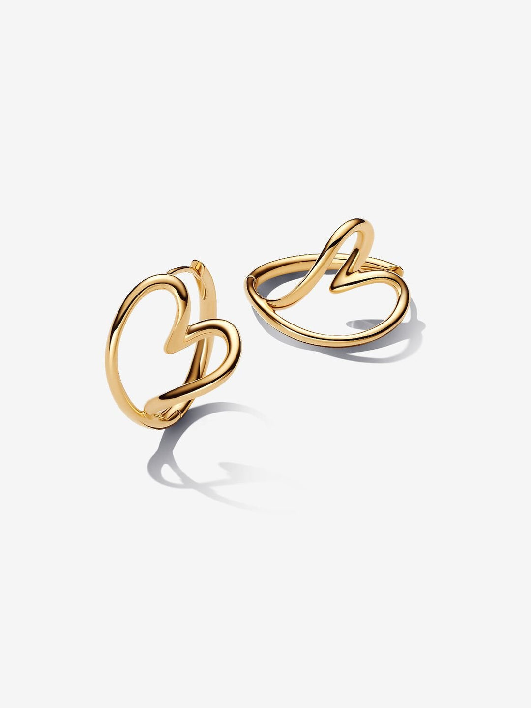 Pandora Essence Organically Shaped Heart Hoop Earrings