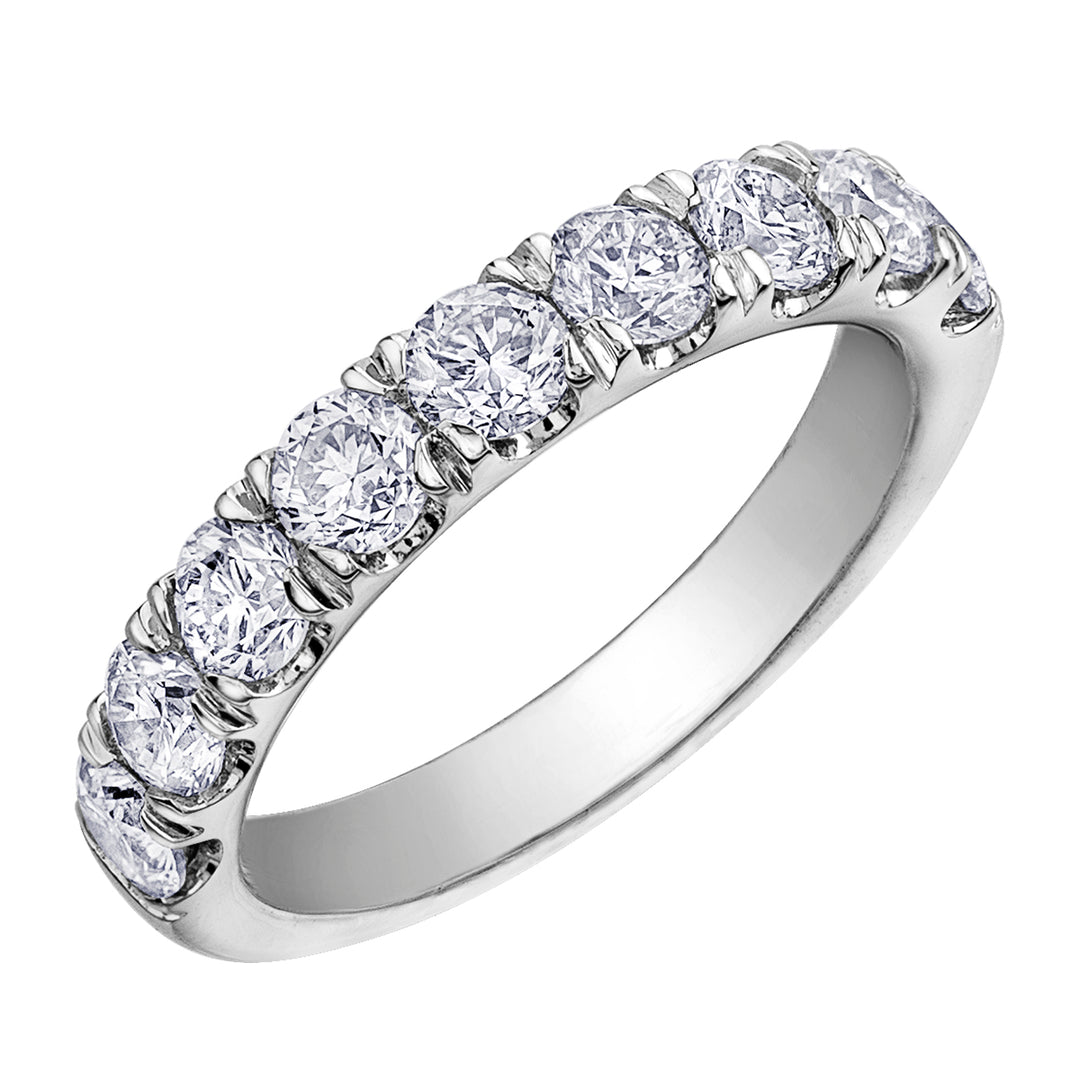 10 Karat Semi Eternity Diamond Band, 1.50 TDW