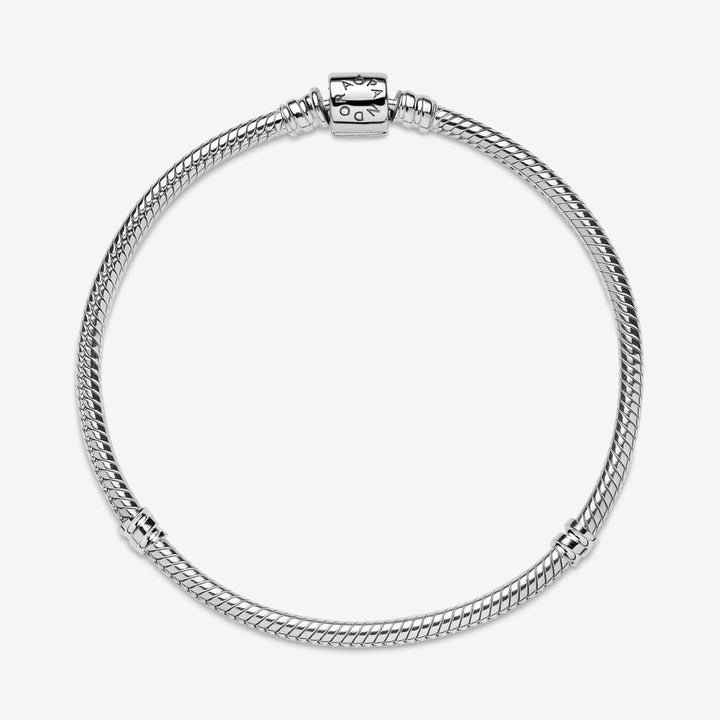 Pandora Moments Barrel Clasp Snake Chain Bracelet, 7.5"