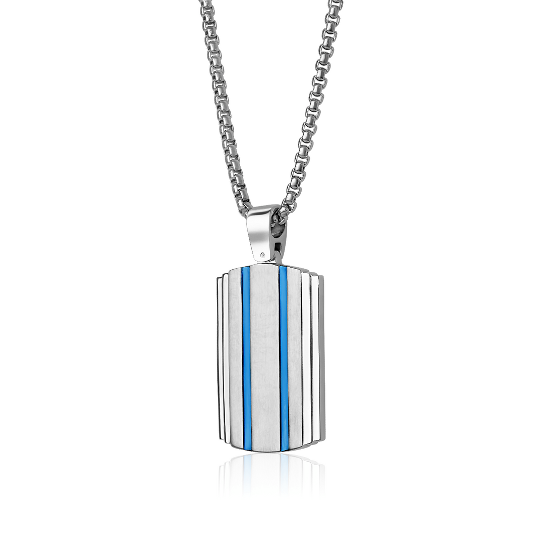 Italgem Steel Dog Tag Pendant, 22"
