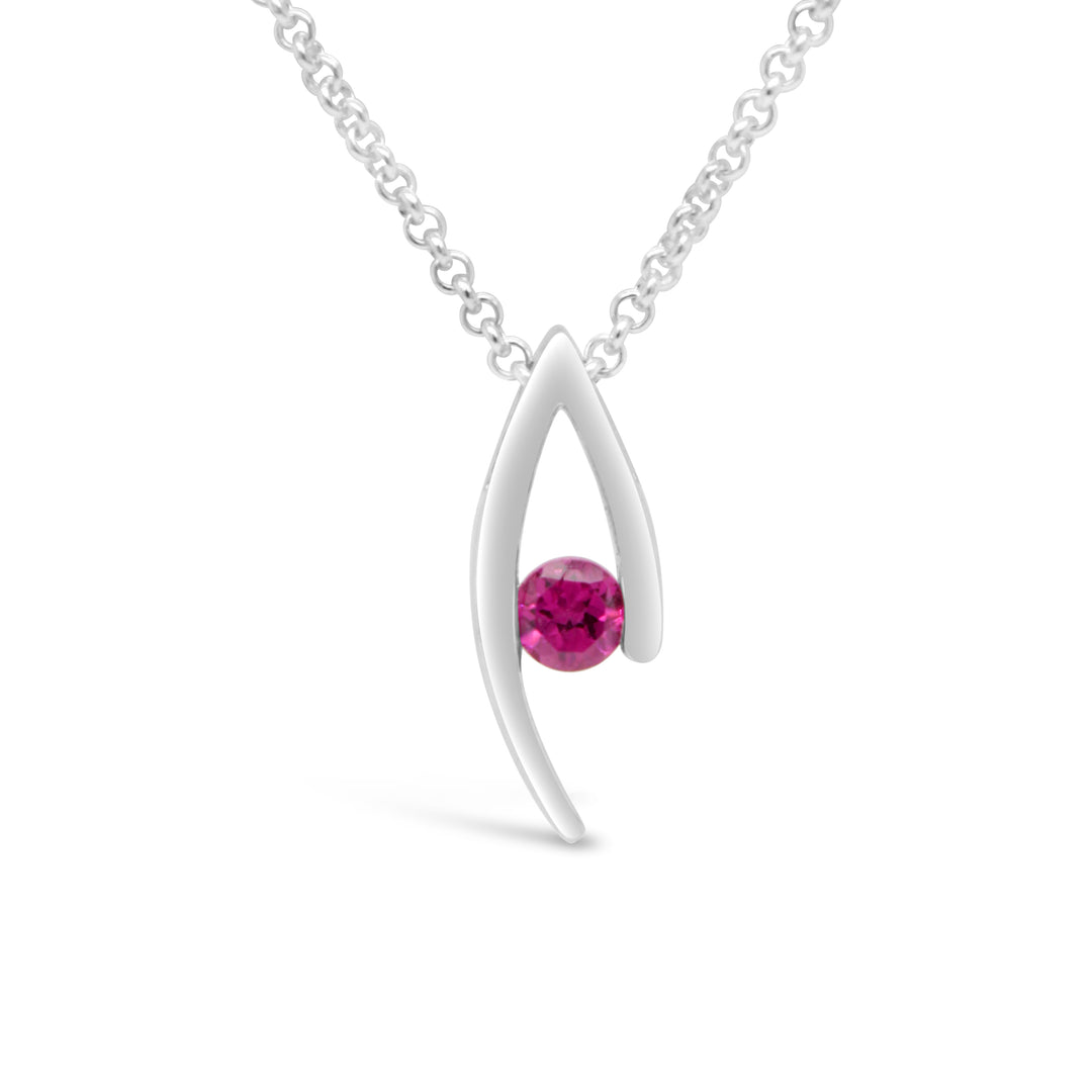 Double Curve Birthstone Pendant, June