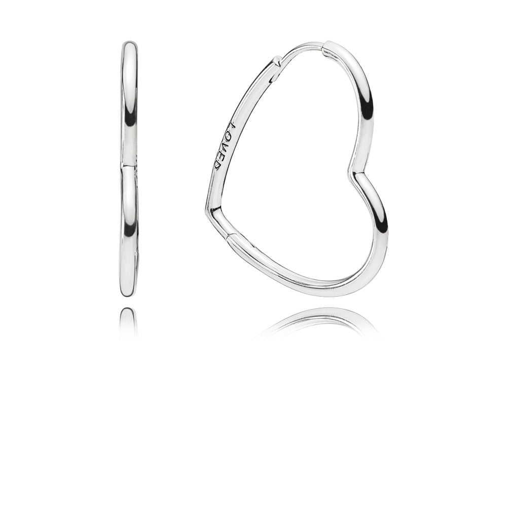 Pandora Asymmetrical Heart Hoop Earrings