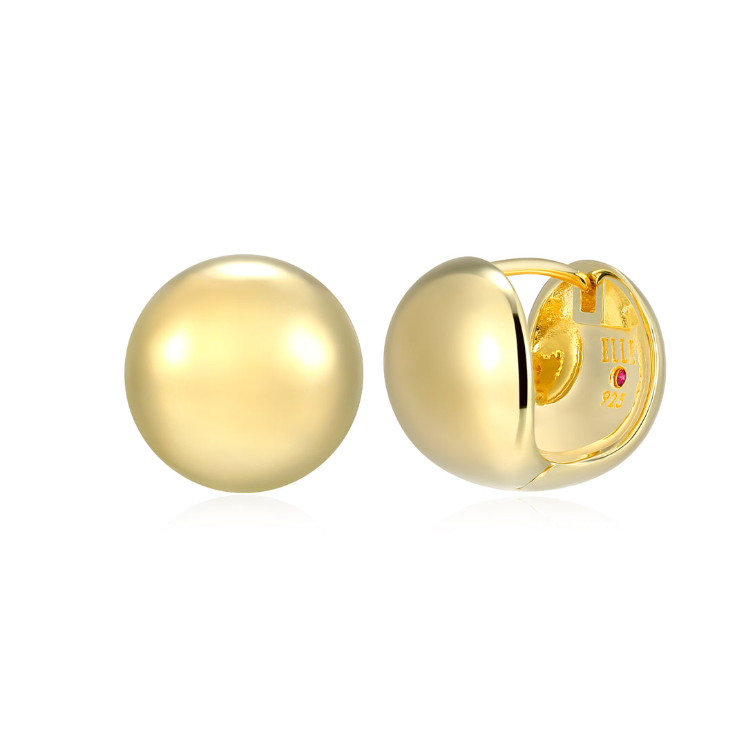 ELLE "Genesis" 18K Gold-Plated Sterling Silver Huggie Hoop Earrings