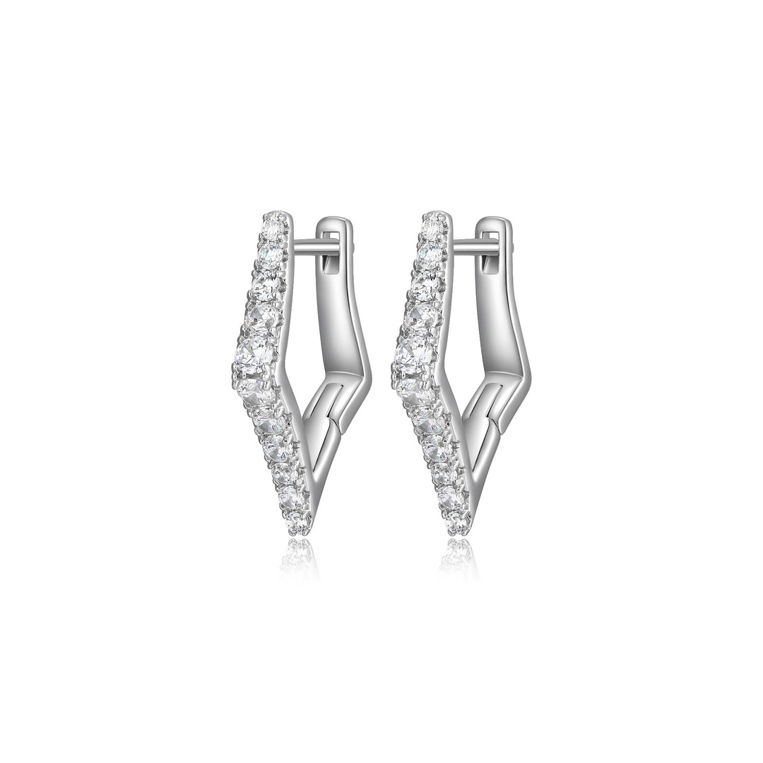 Reign Sterling SIlver Geometric Hoop Earrings