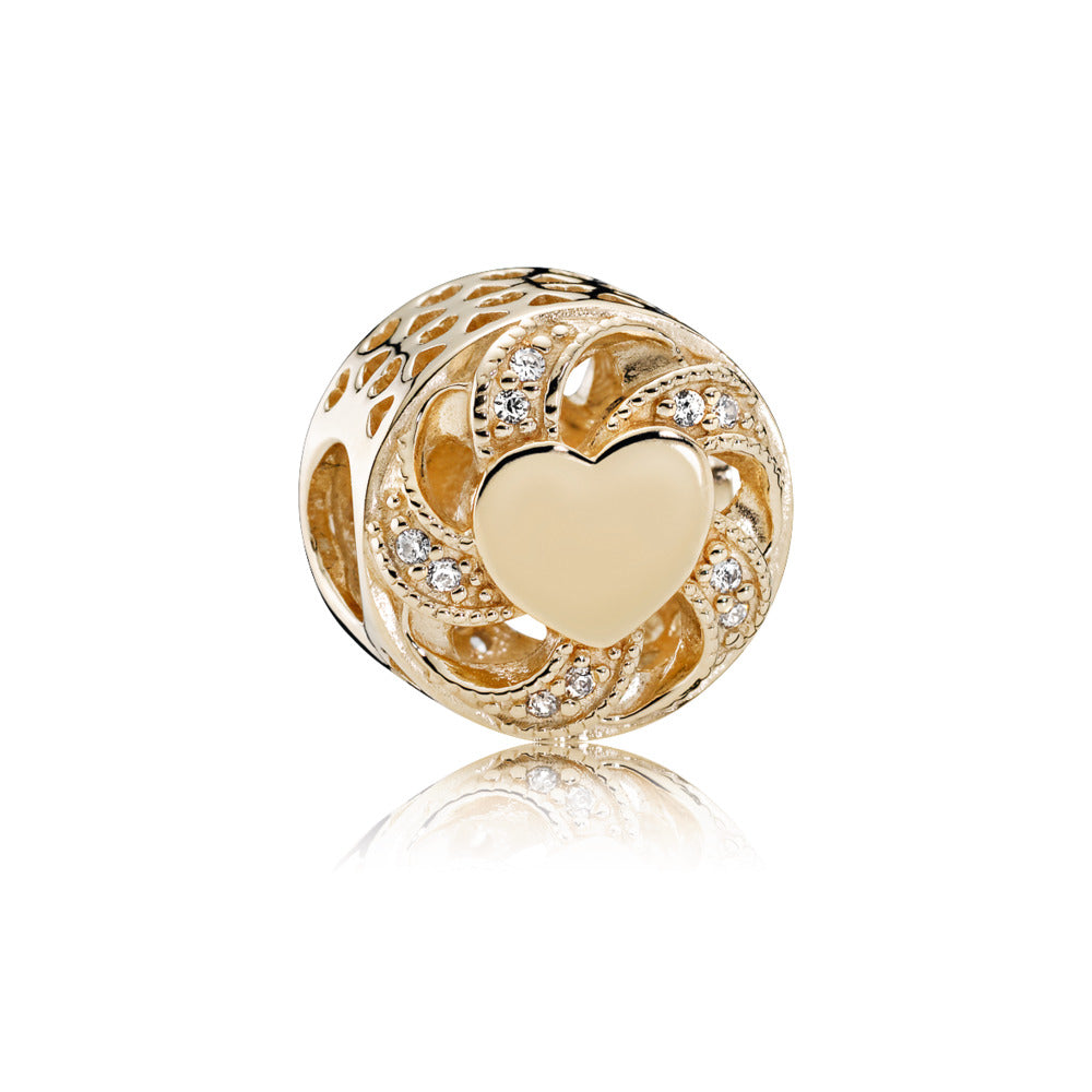 FINAL SALE - 14k Gold Openwork Ribbon Heart Charm