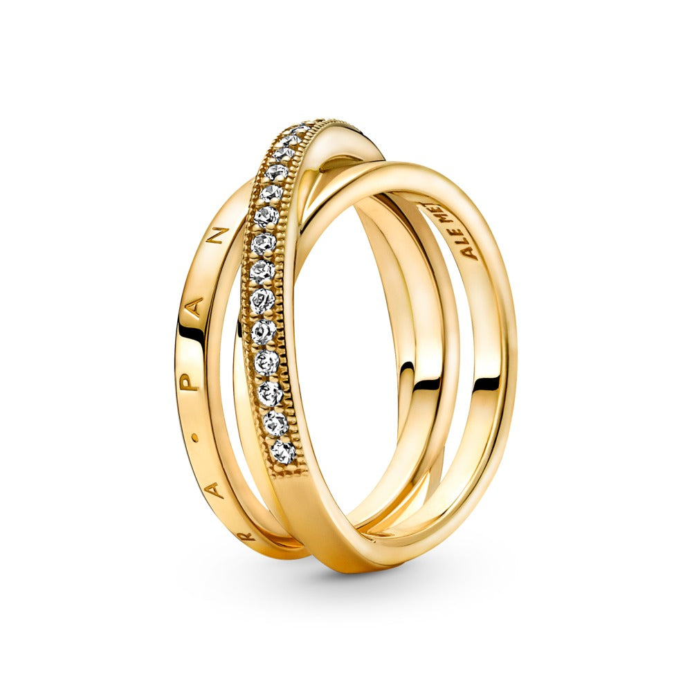 FINAL SALE- Pandora Crossover Pavé Triple Band Ring, 6