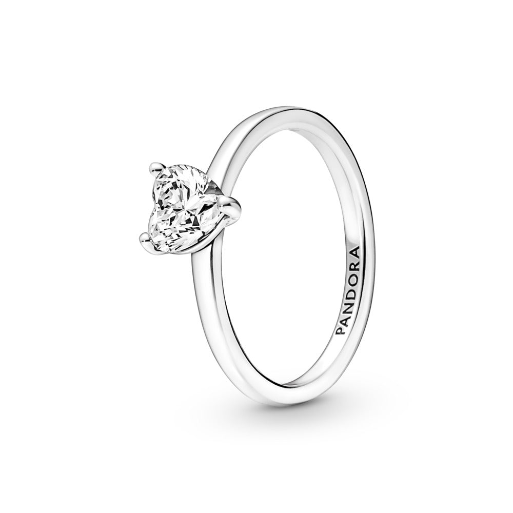 Pandora Sparkling Heart Solitaire Ring, Size 9