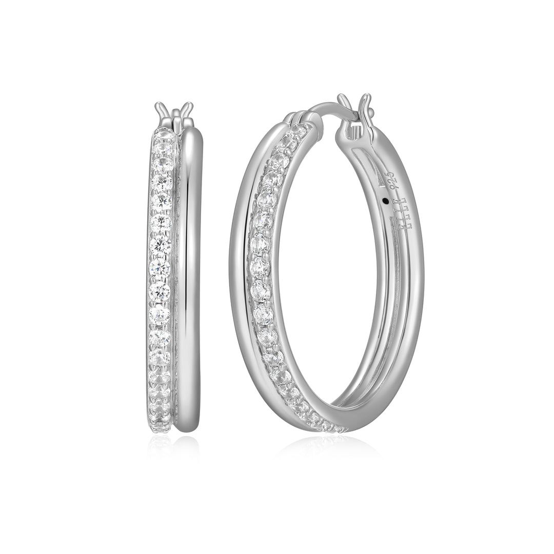 "Goddess" Double Row Hoop Earrings