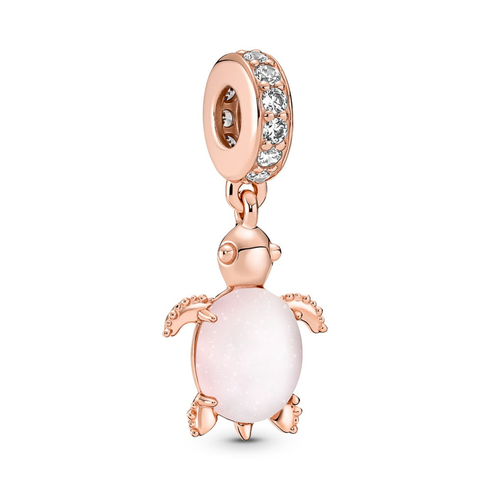 Pandora Murano Glass Pink Sea Turtle Dangle Charm