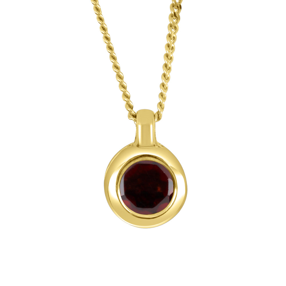 10K Bezel Set Birthstone Pendant - January