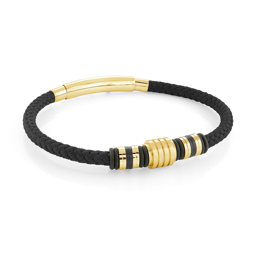 FINAL SALE - Italgem Leather and Stainless Bracelet
