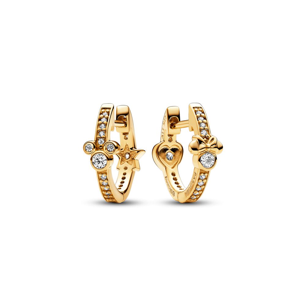 Pandora Disney Mickey Mouse & Minnie Mouse Sparkling Hoop Earrings