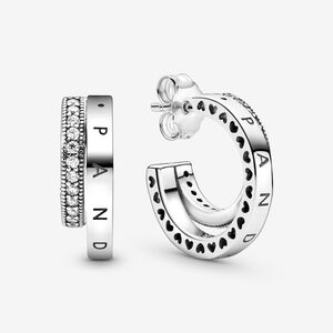 FINAL SALE - Pandora Pavé Double Hoop Earrings
