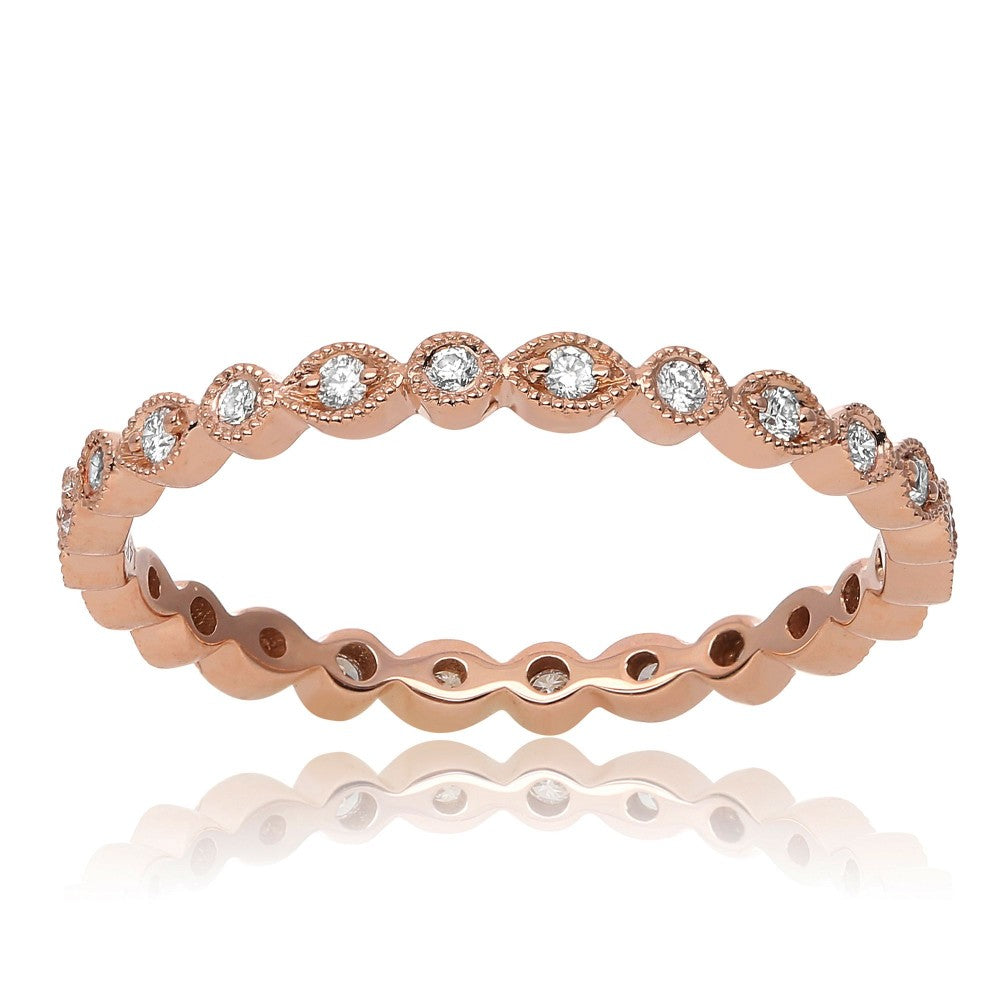 14 Karat Full Eternity Diamond Band, 0.21 TDW