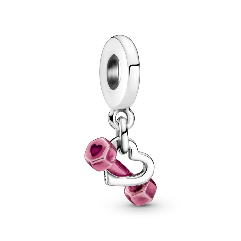 Pandora Dumbbell & Heart Dangle Charm